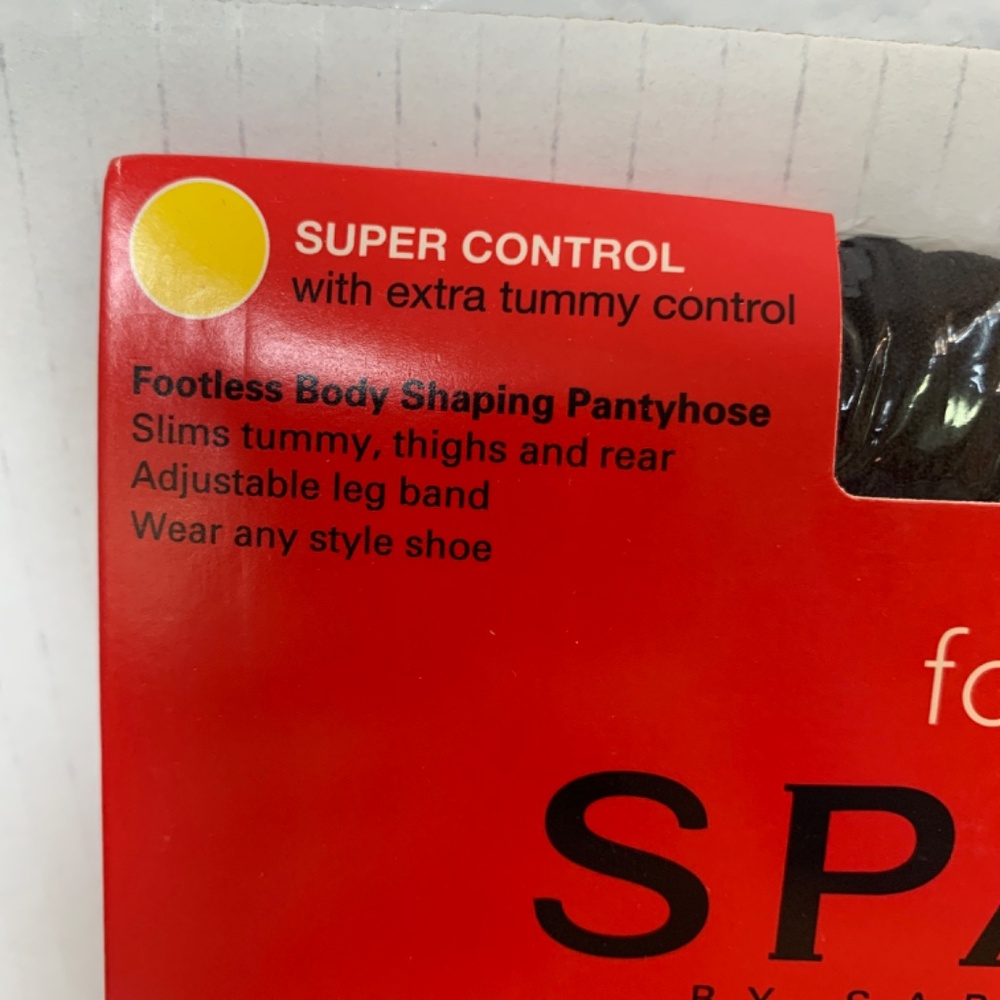 Spanx Sara Blakely Size C Black Footless Bodyshaping Pantyhose Extra Tummy NEW - Picture 2 of 14